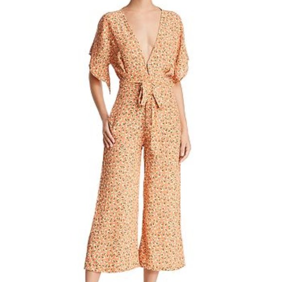 Faithfull the Brand | Cedric Jumpsuit in Vintage Bloom Peach Floral - Picture 2 of 5